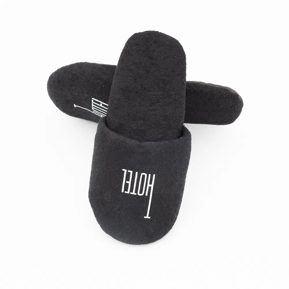 Sewing Label Logo Velvet Material Custom Colors Disposable Slippers for Hotel