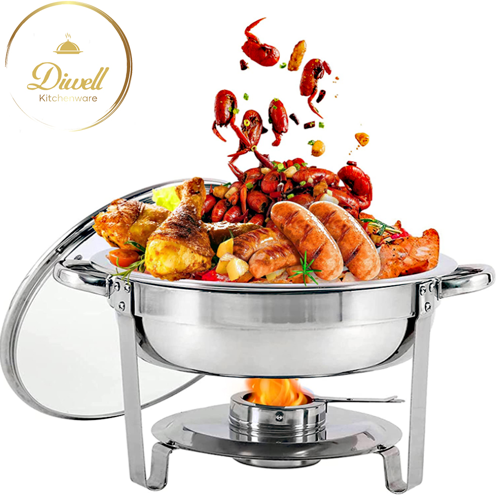 Commercial Hotel Food Display Warmer Glass Top Buffet Chafing Dish