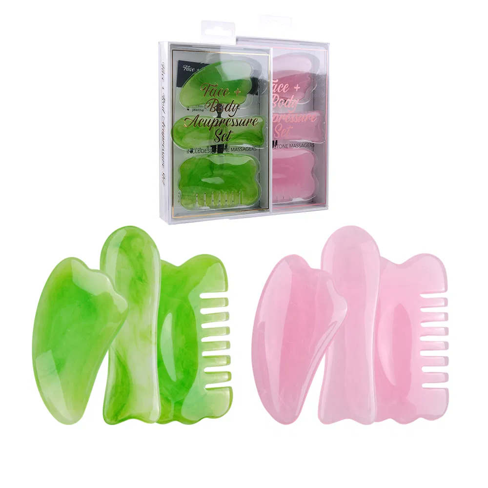 Body Scraping Plate Guasha Resin Facial Anti Aging Gua Sha Set