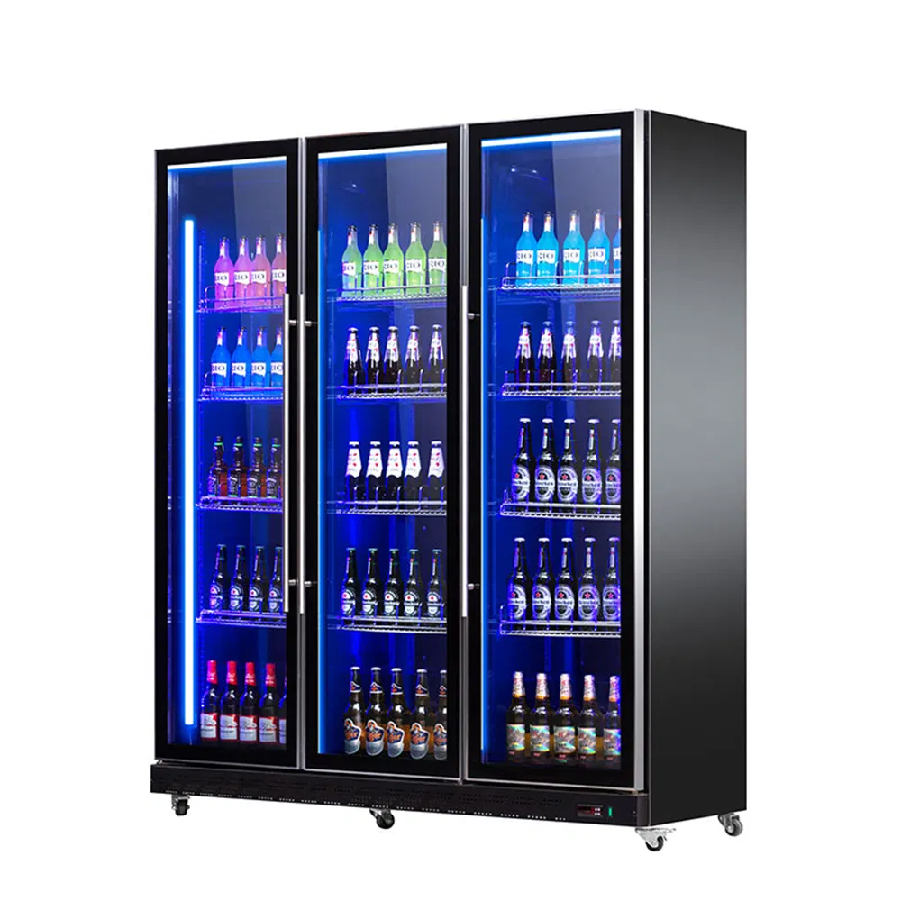 Vertical Single/Double/Three/Four Glass Door Freezer Beverage Cooler Beer Cabinet Wine Display Refrigerator