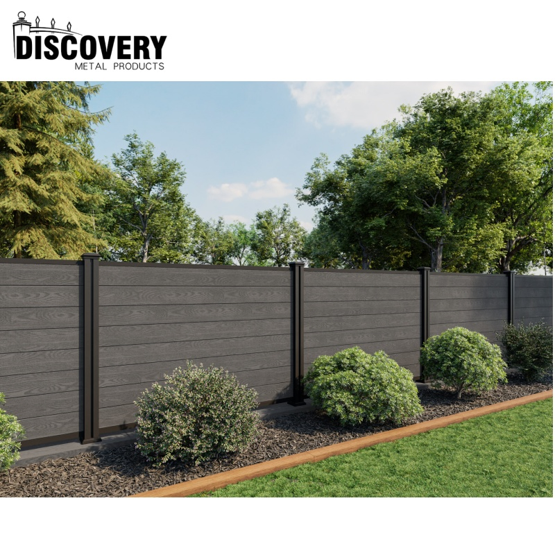 Waterproof and Weather-Resistant Custom Color Second Generation Co-Extruded Wood Plastic WPC Fencing with Aluminum Posts for Outdoor Garden