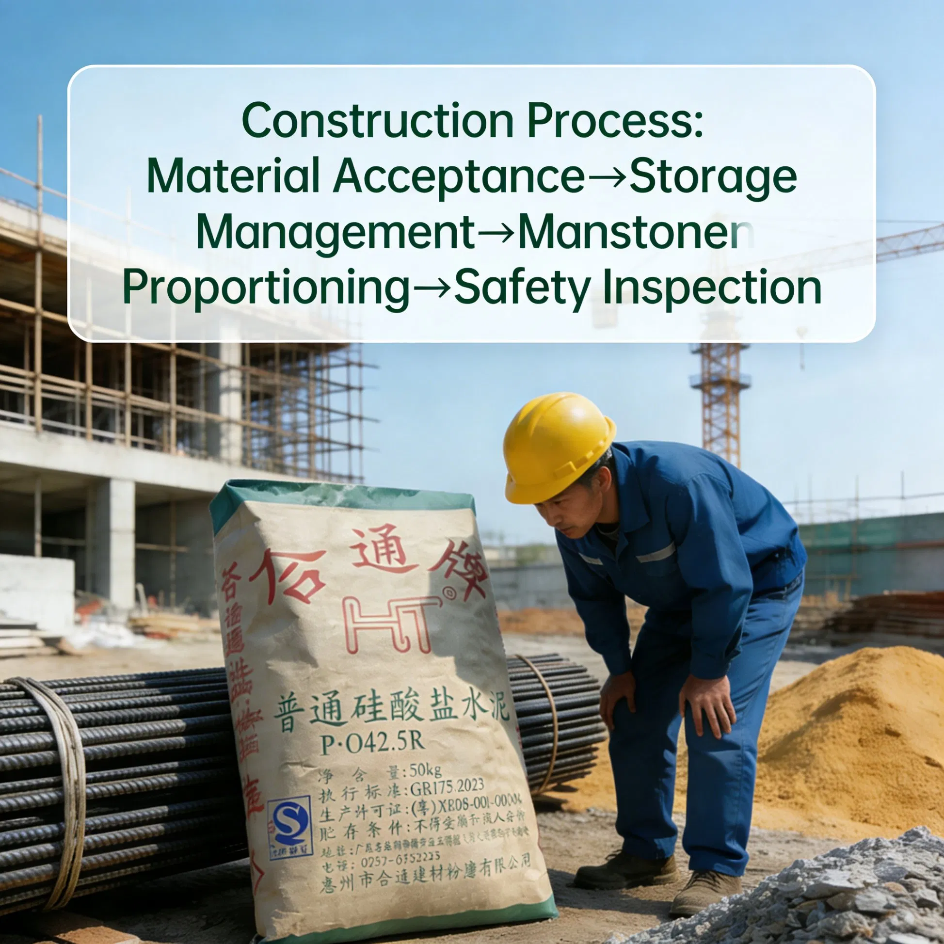 Ordinary Portland Cement P. O 42.5r High Strength Construction Cement 50kg