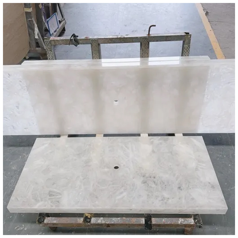 Bianco Crystal Quartz Gemstone Backlit Vanity Tops