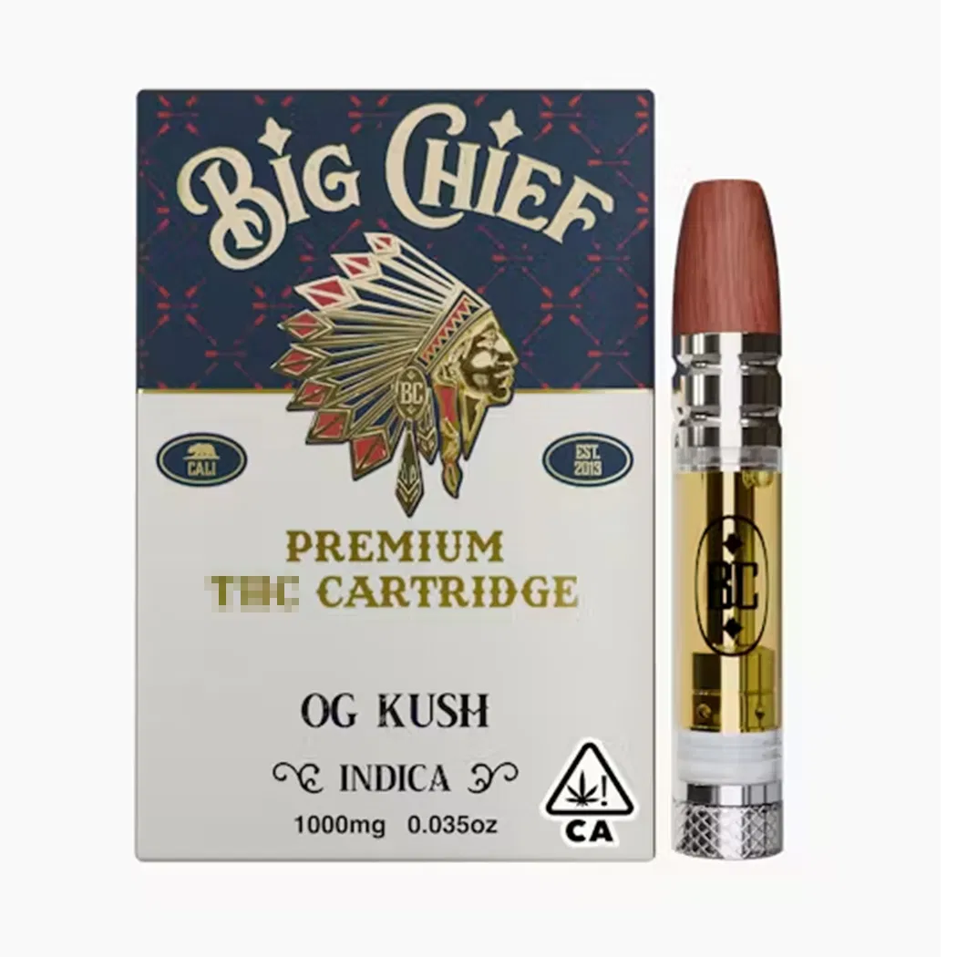 Factory Hot Sale No Leak Lead Free 0.8ml 1ml Silver Gold 510 Thread Battery Big Chief Cartridge with Packaging Box