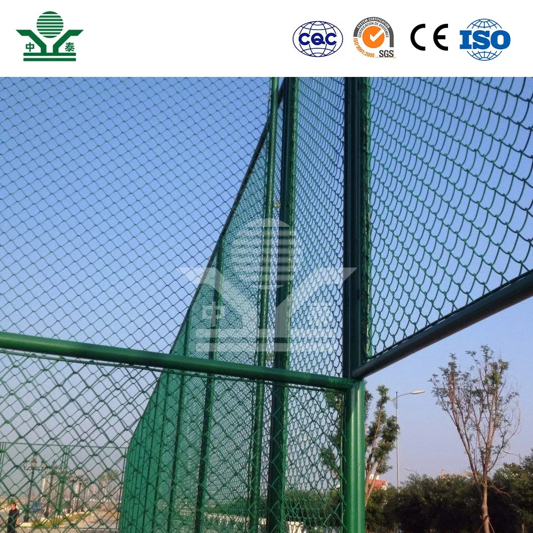 Zhongtai 25 FT Chain Link Fence China Factory Welding Stadium Chain Link Fence 60mm X 60mm 4FT X 10FT Stadium Chain Link Fence