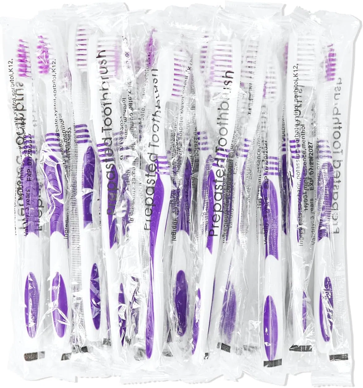 Travel-Friendly Prepasted Toothbrushes Individually Wrapped for Fresh Breath