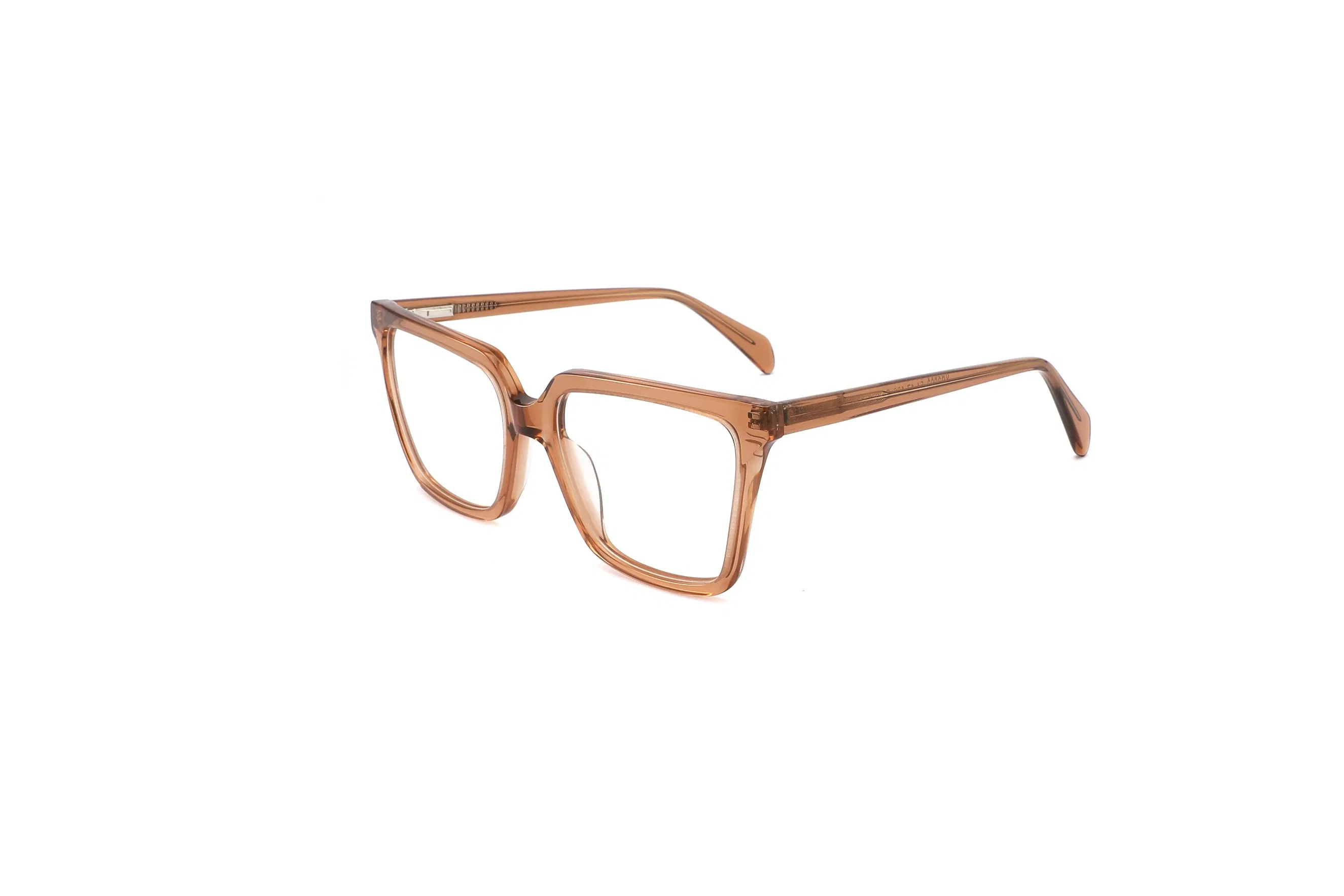 Rectangle Trendy Fashion High Quality Tortoise Wholesale Women Handmade Acetate Optical Frames