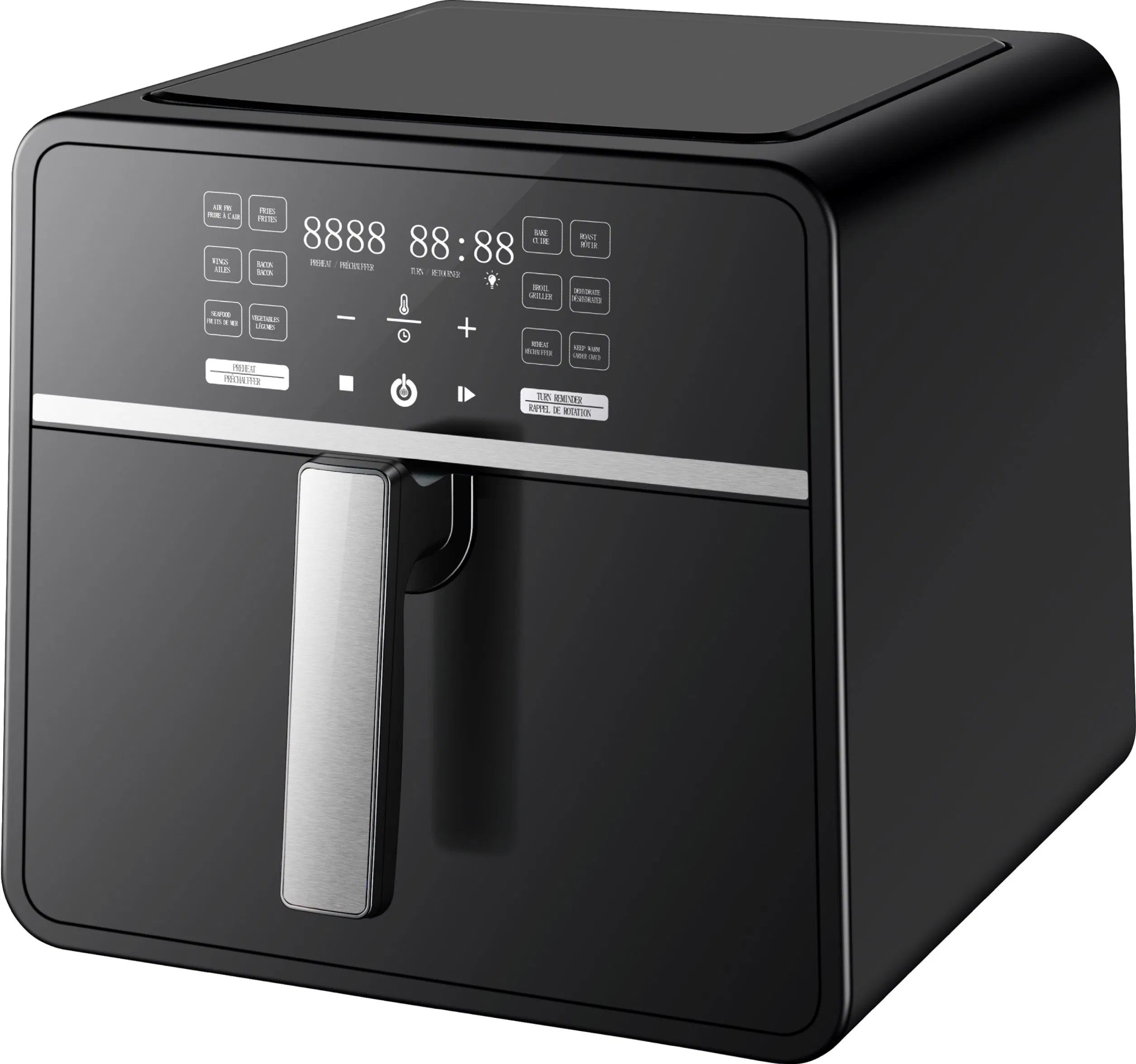 Square High-Quality Air Fryer: 12 One-Touch Cooking, Dual Assurance of Safety and Health