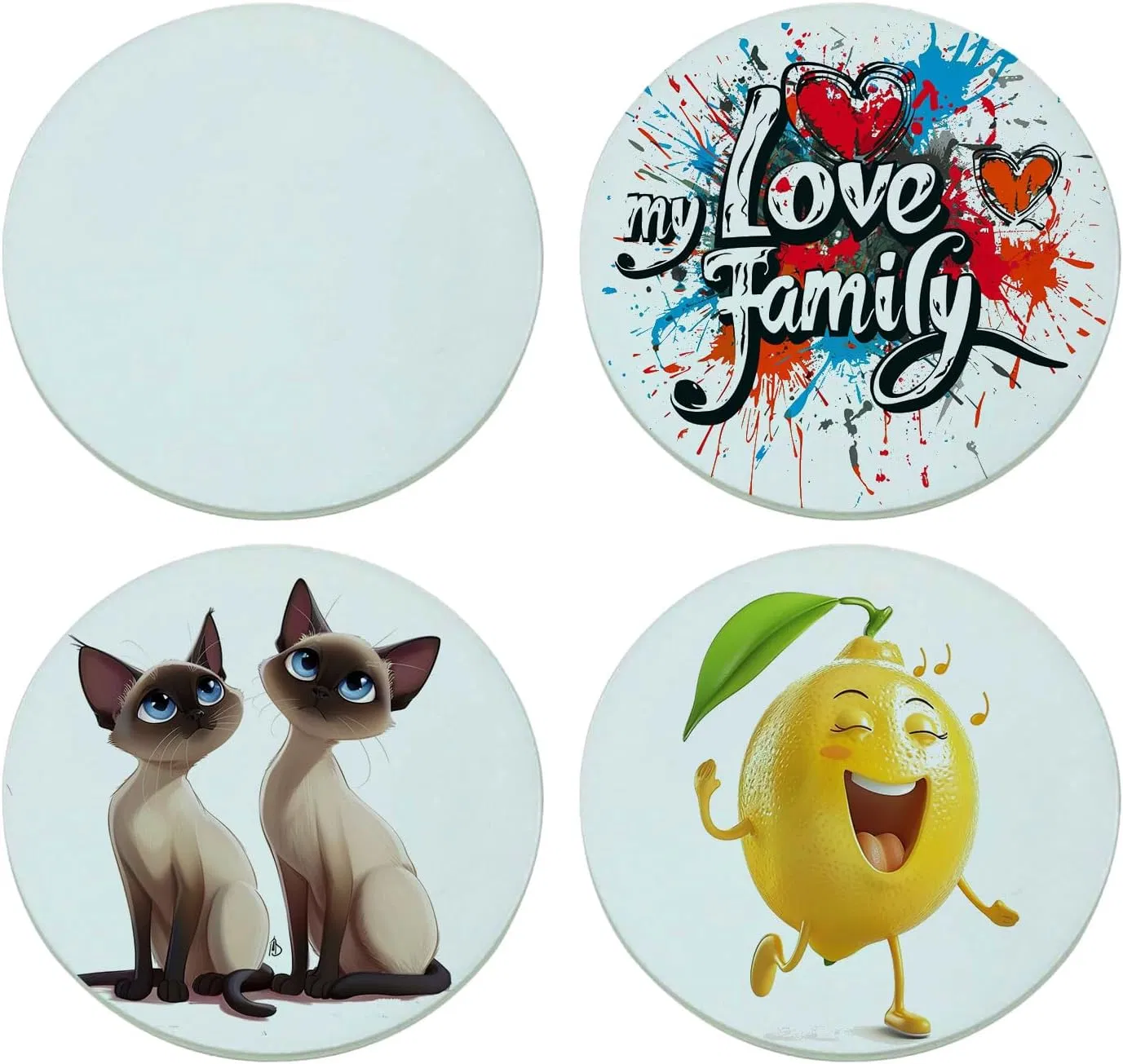 Custom Clear Round Personalised Photo Glass Coaster for Heat Press Transfer Printing