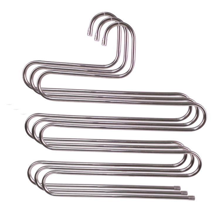 Space Saving Trouser Hangers Stainless Steel Multilayer Pants Hangers for Jeans Shirts