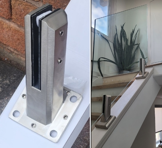 Zd Adjustable Stainless Steel Frameless Glass Spigot for Deck and Stairs Handrail Glass Railing Angle Glass Spigot