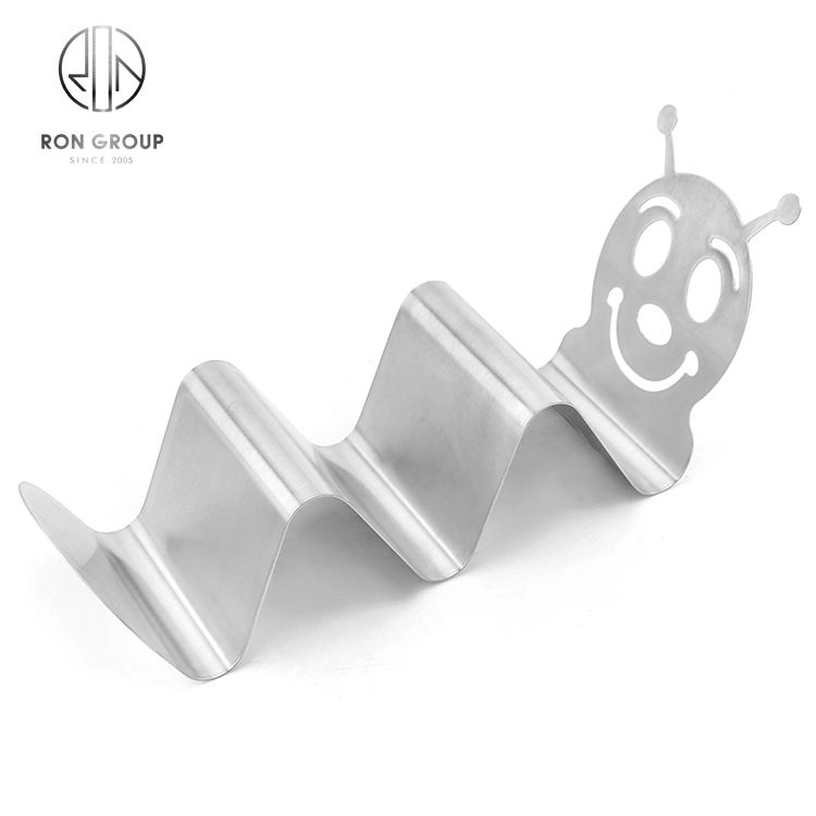Factory Custom Rack Holds Caterpillar Shape Pancake Stainless Steel Taco Shelves