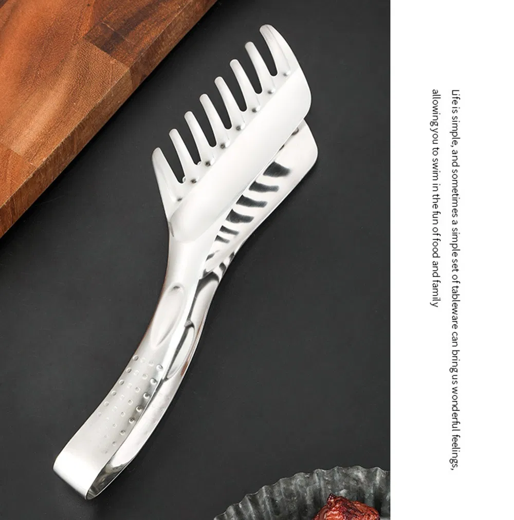 Stainless Steel Comb-Shaped Kitchen Tongs for Cooking, Serving, and Food Prep Mi18984