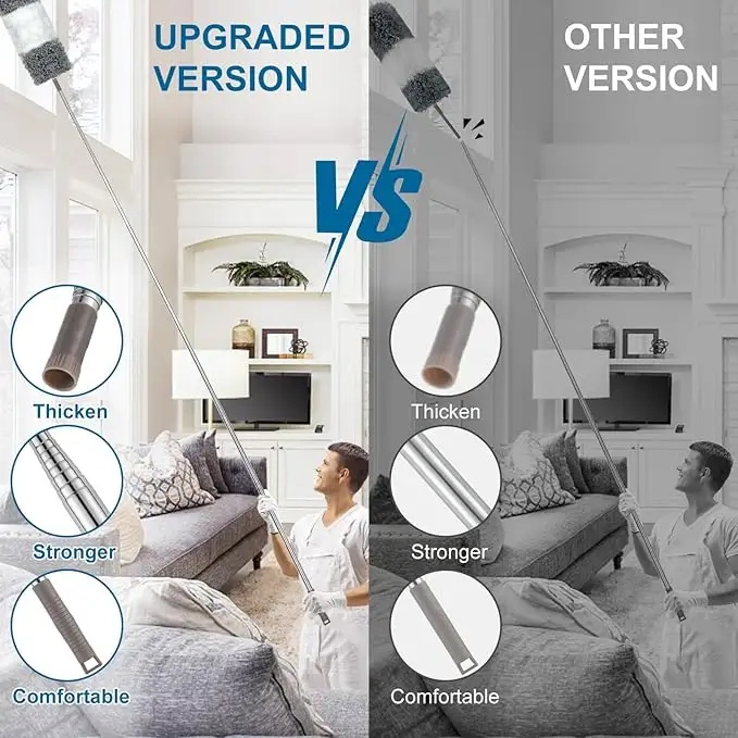 Smart Home Items High Ceiling Duster Kits High Reach Microfiber Feather Ceiling Fan Duster Cleaner Set, 4pack