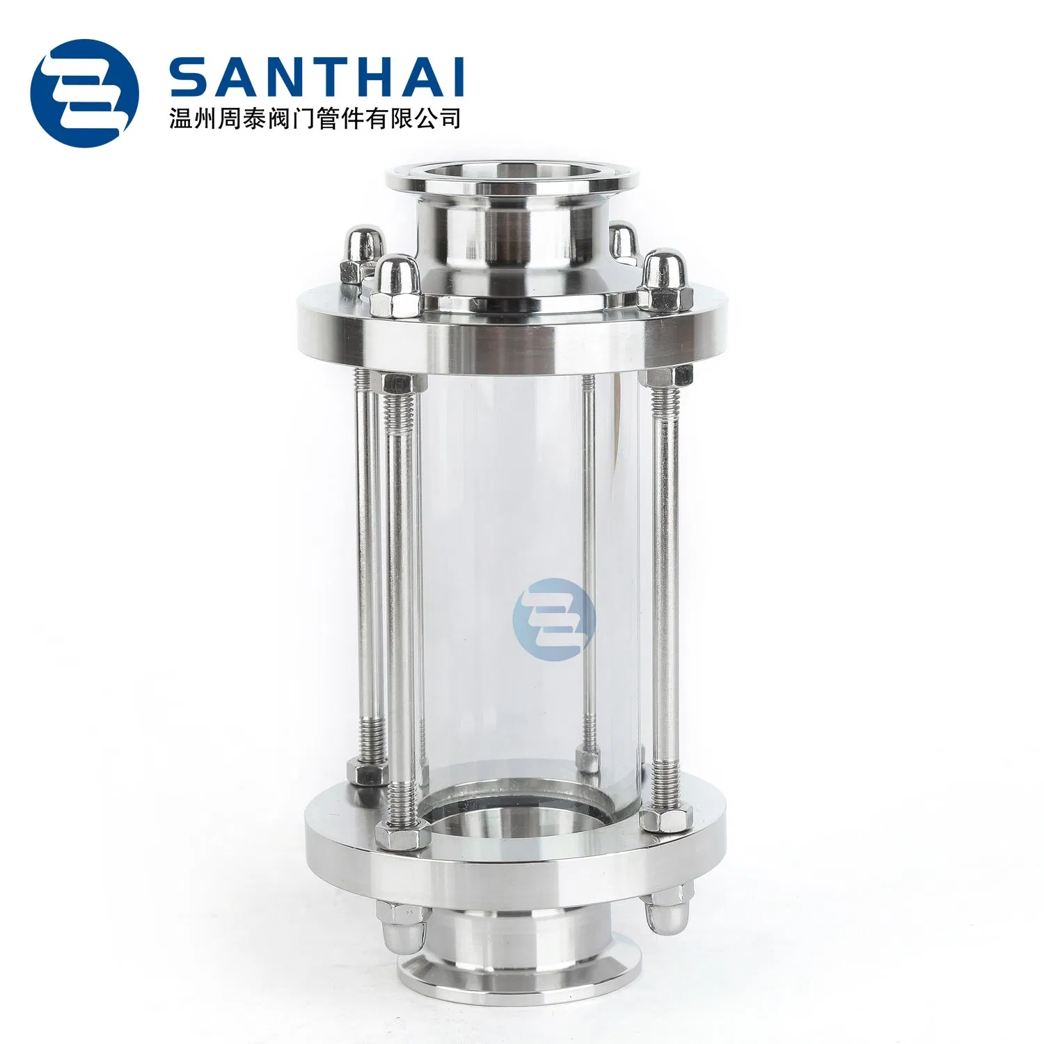 Tempered Glass Union Sight Tube Fitting for DN10-DN150