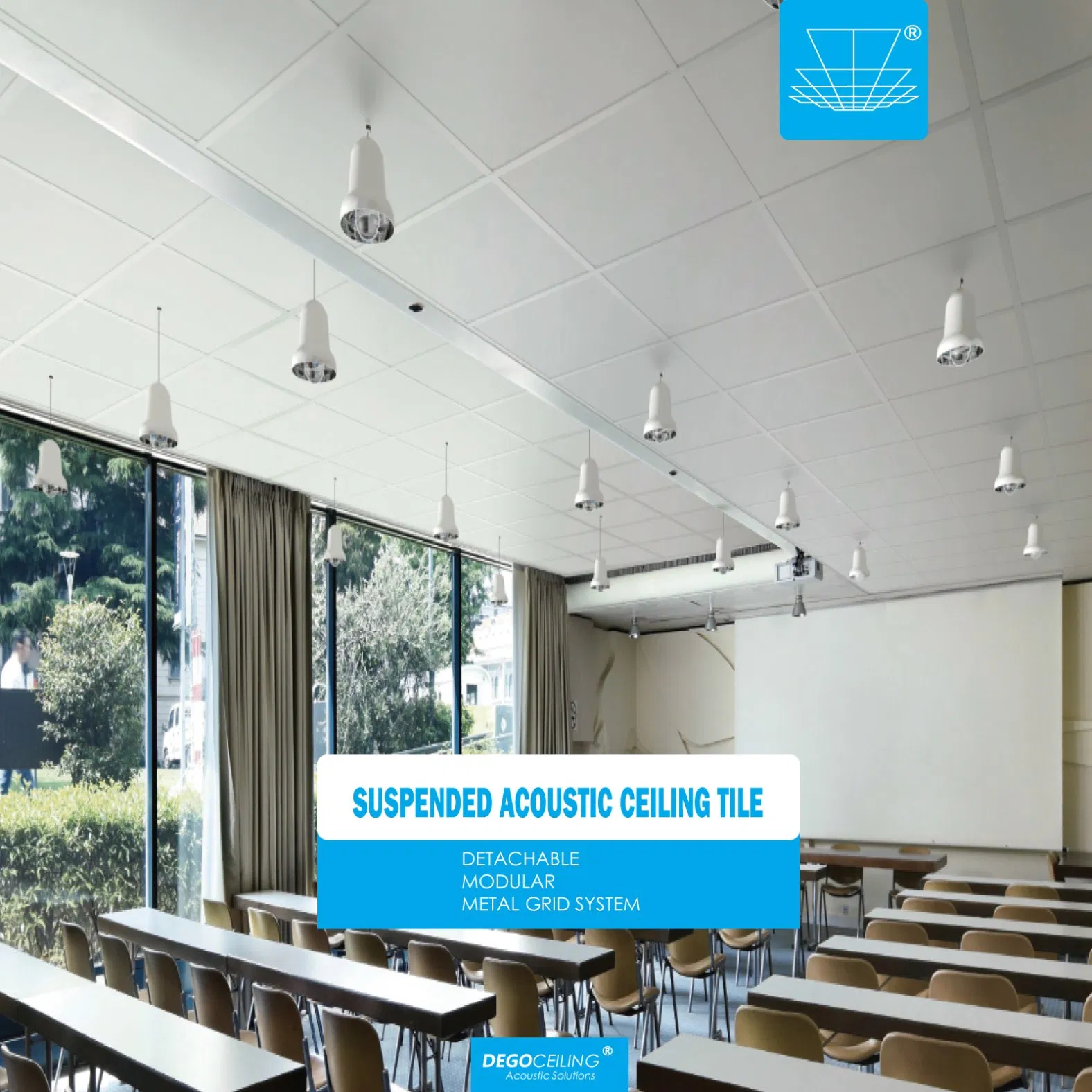 2X2 Suspendedacoustic Fiberglass Ceiling Tiles Ceiling