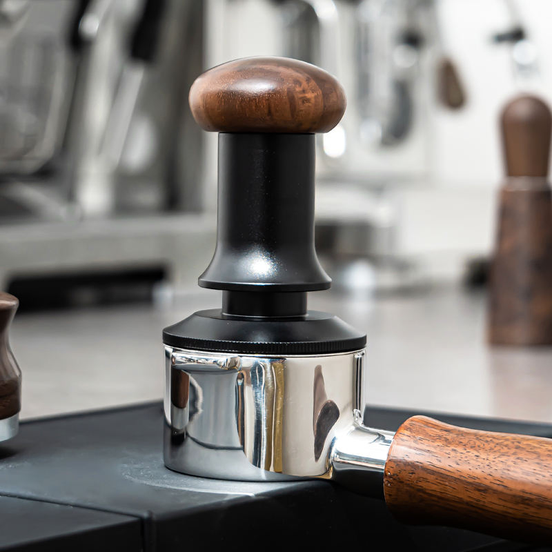 Stainless Steel Ripple Waffle Base Adjustable Depth Constant Pressure Coffee Tamper