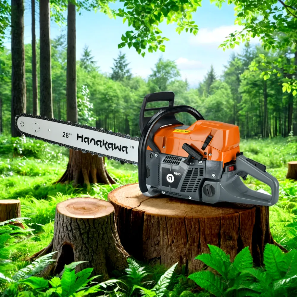 Hanakawa H865 (365) 2-Stroke 65.1cc Gasoline Chainsaws Rollomatic Bar Length (inch) 20 22 Optional Tree Cutting Chainsaw