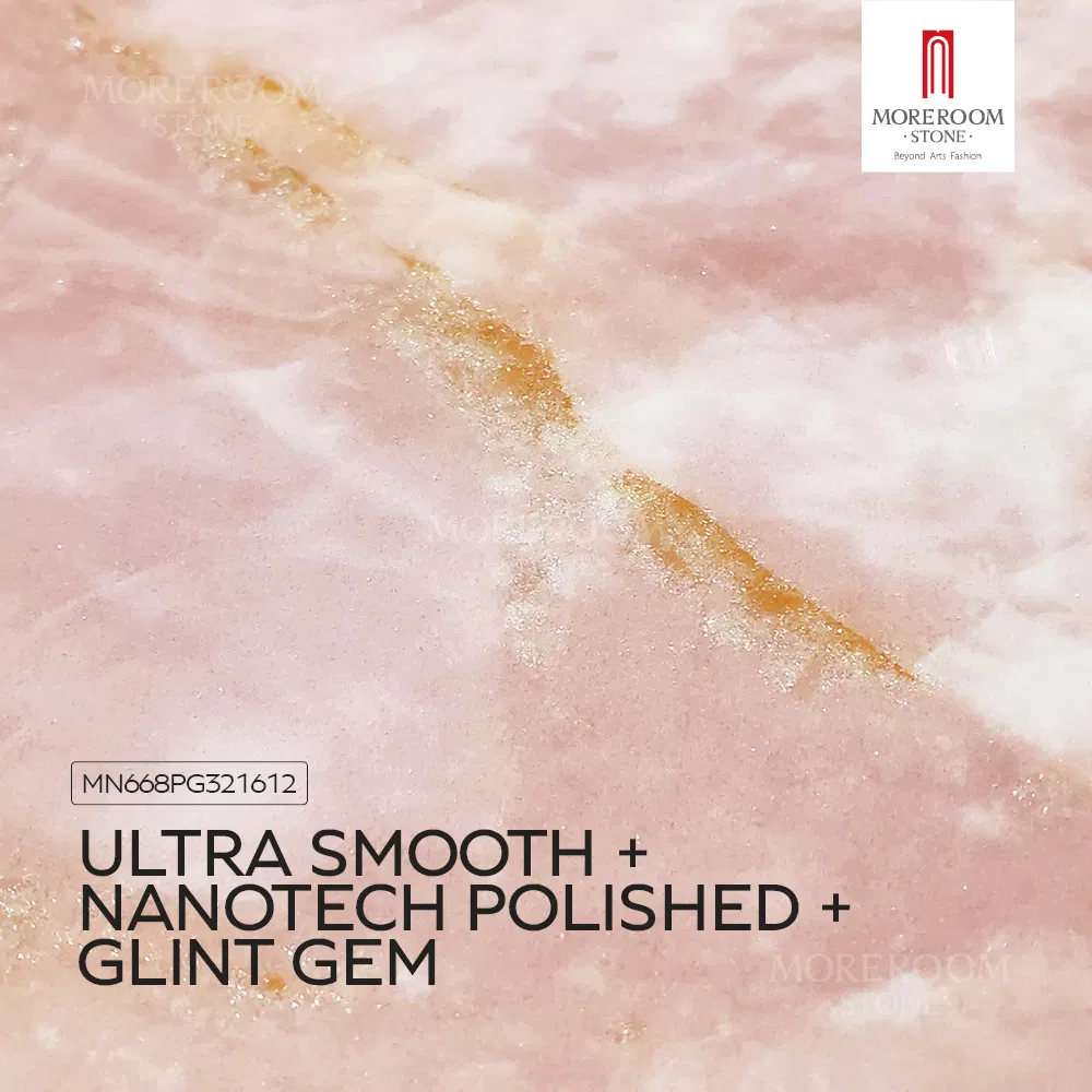 1200X2800mm Artificial Pink Rose Quartz Gemstone Slab Translucent Sintered Crystal Stone for Wall Cladding