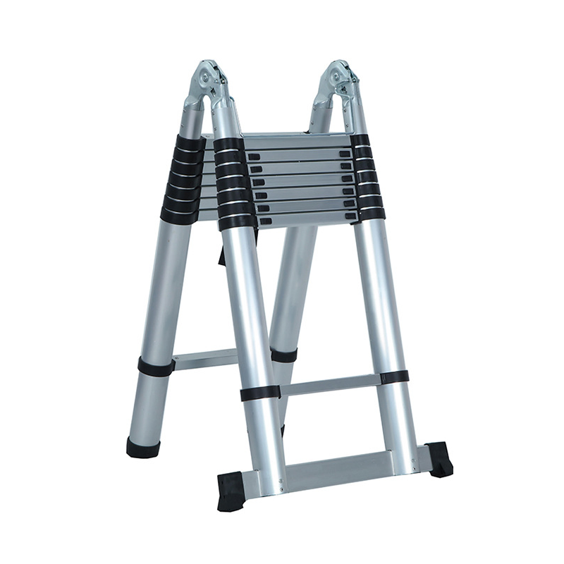 Telescopic Ladder with Tool Tray and Safety Locking Mechanism Portable Ladder