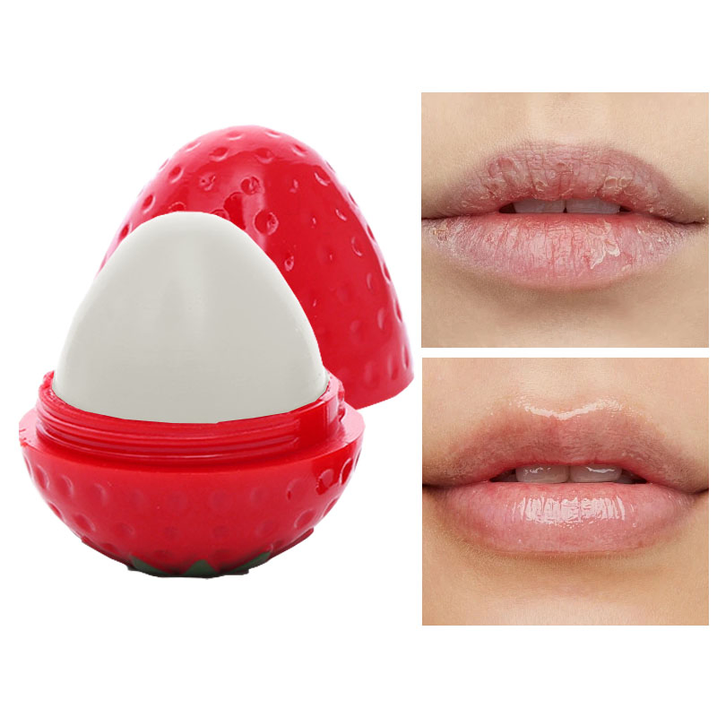 Moisturize Strawberry Lip Balm with Egg Ball Base Makeup