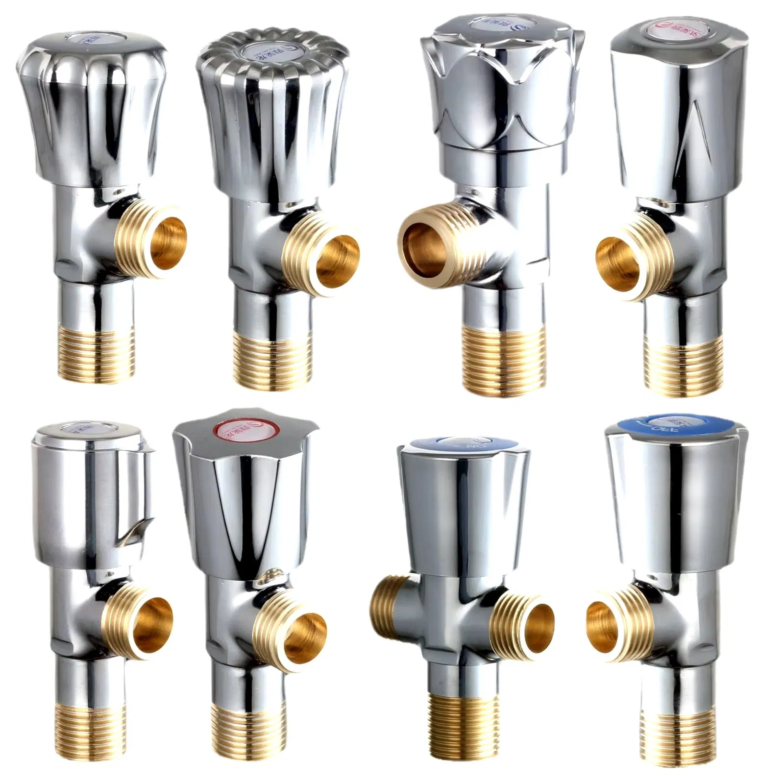 High Quality Brass Bathroom Accessories Triangle Hot Cold Water Valves Thicken Stop Water Angle Valve