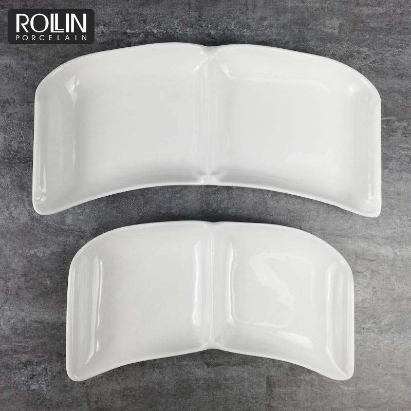 Wholesale Tableware Ceramic Divided Plate Porcelain Plate