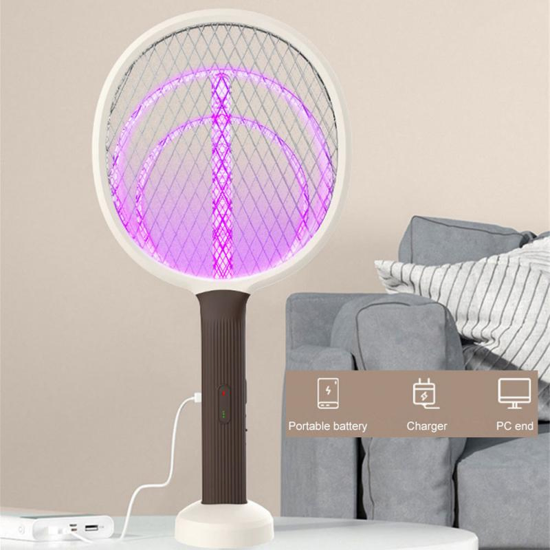 2in1 Electric Mosquito Swatter USB Charging UV Mosquito Killer Lamp Insect Racket Repellent Mosquito Lamp