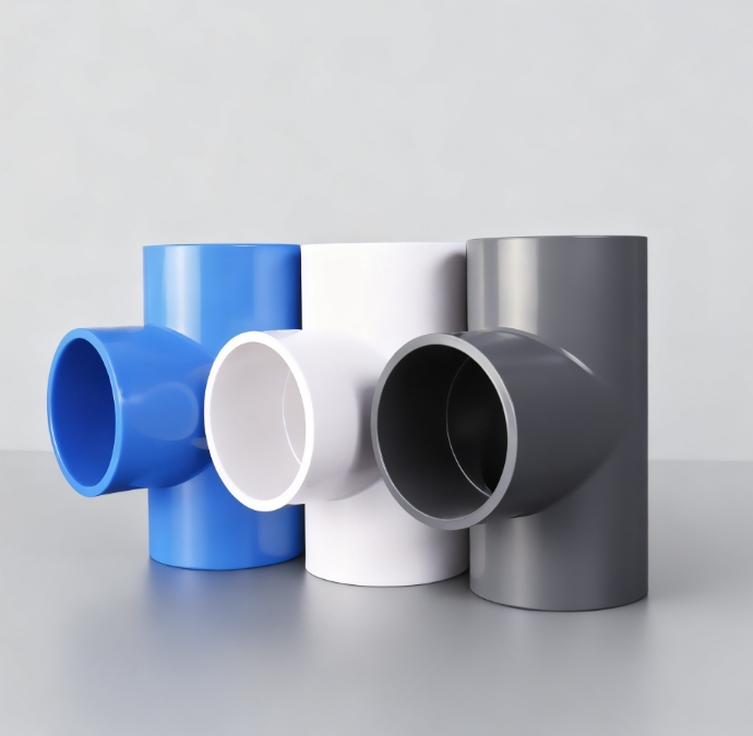 PVC-U Water Pipe Tee Fitting ASTM / AS Standards PVC Plastic Plumbing Pipe Connector