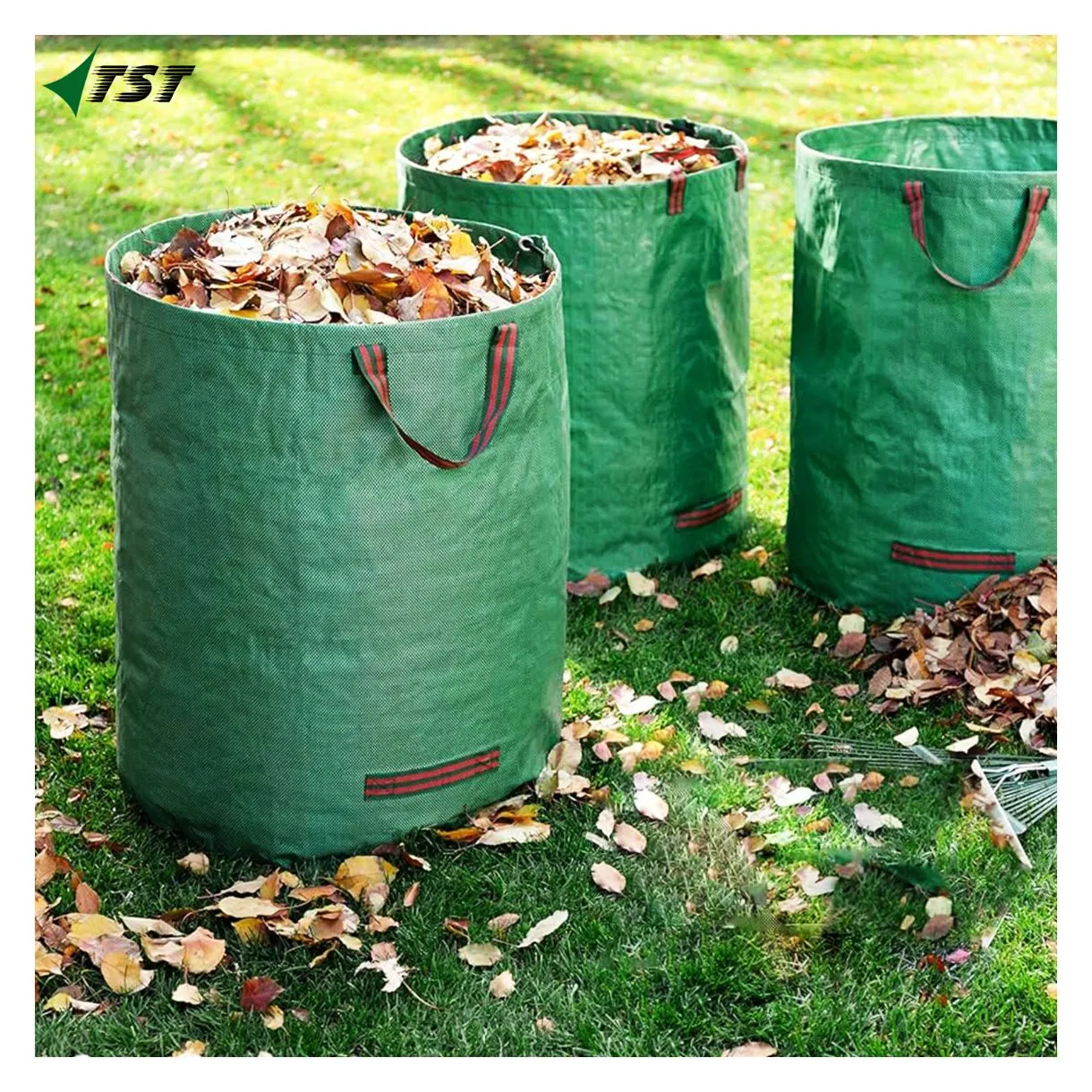 60L 120L 272L 500L 3 X 272 Litres Heavy Duty PP Green Color Garden Waste Bag