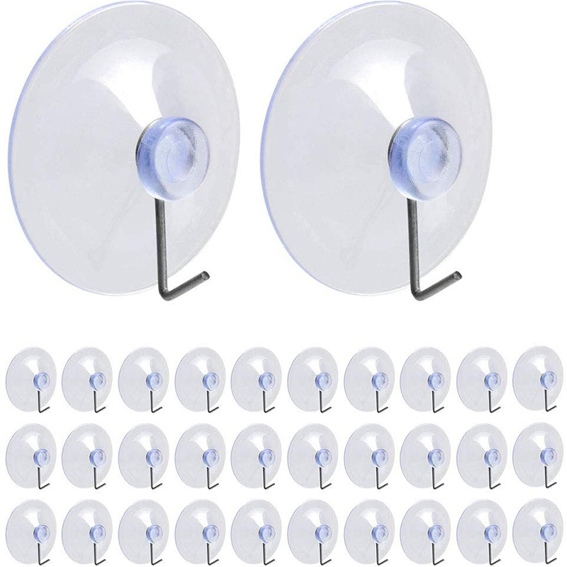 Removable Clear Suction Hooks for Wall Door Glass Window in Kitchen, Bathroom