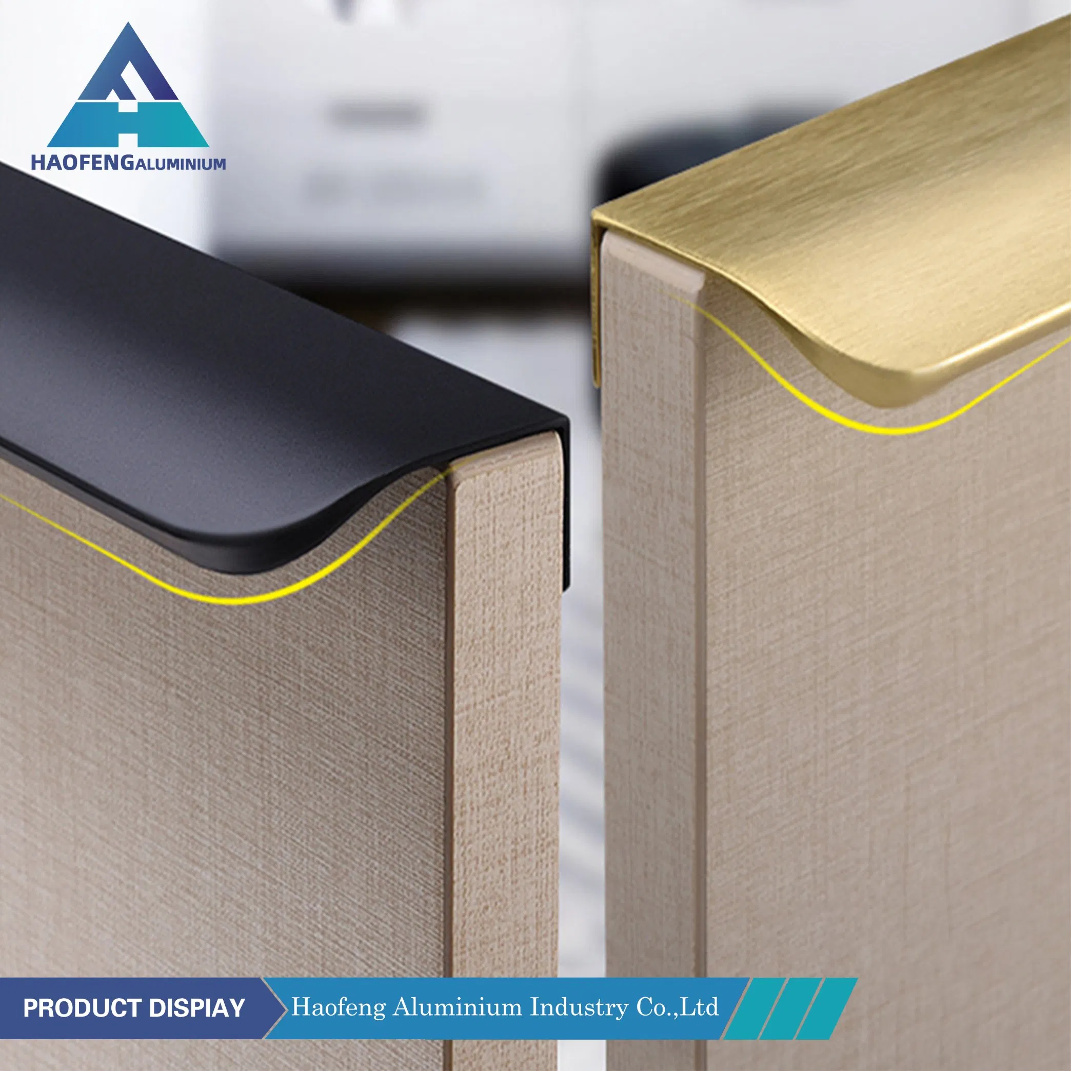 Hidden Aluminum Cabinet Handles Hot Sale High Quality Gold Cabinet Pull Factory Promotional Strong Black Handle