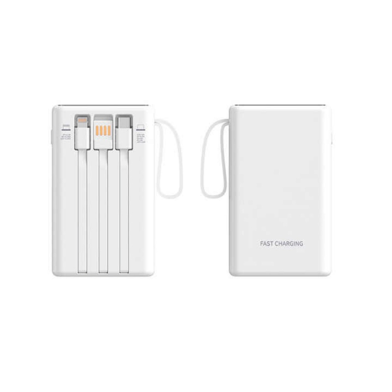 Fast Charging Power Bank Pd20W Built-in 3 Cables Mini Power Bank 10000mAh with Beautiful Color Portable Mobile Power Bank