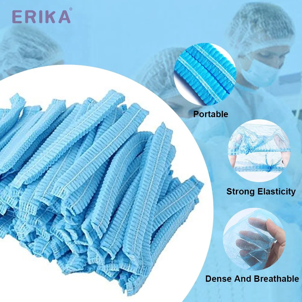 Disposable Hair Net Food Factory / SPA / Personal Care Head Cover Elastic Non Woven Disposable Clip Cap Mob Cap