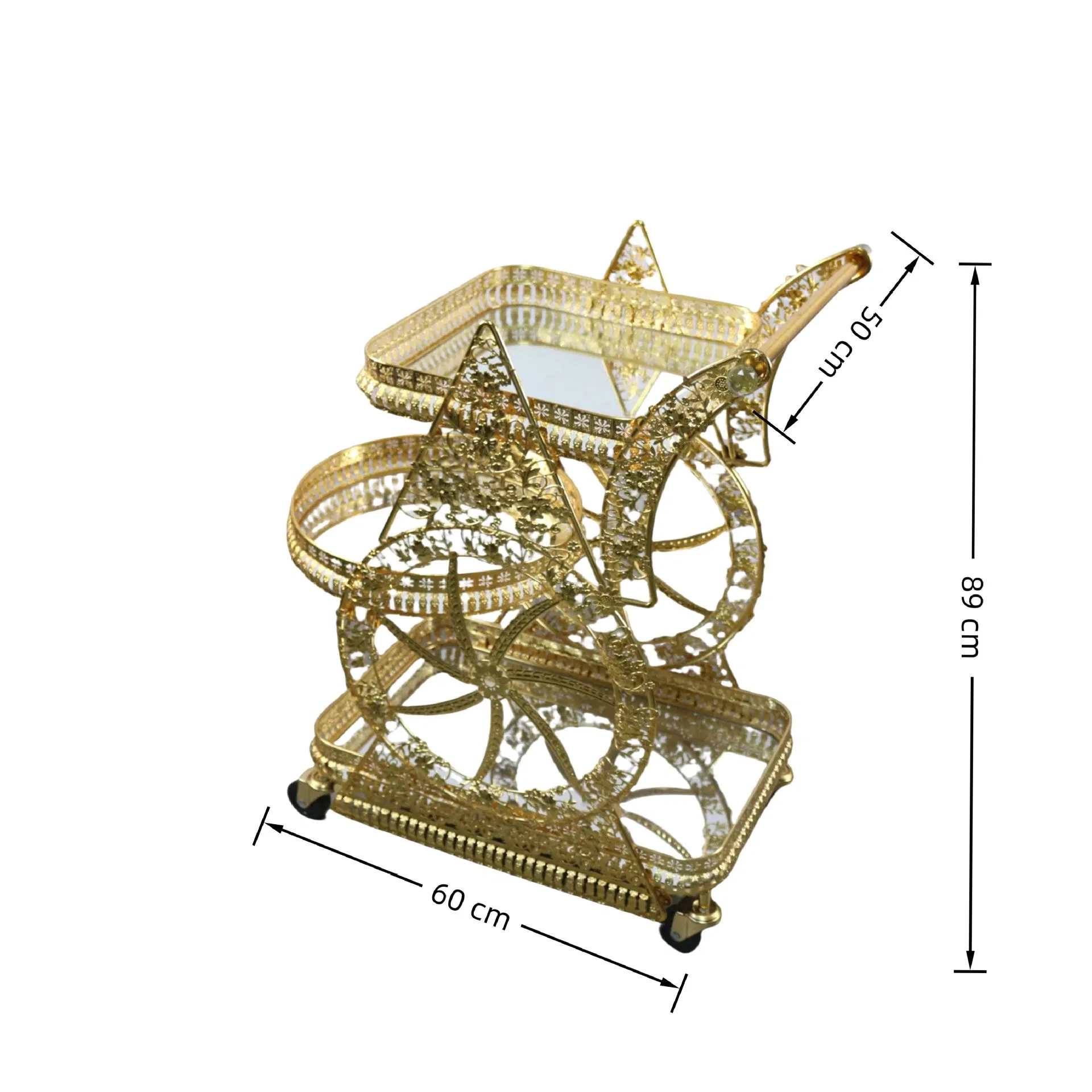 Luxury Arab Metal Dining Car Hotel Lobby Dining Car Handcart