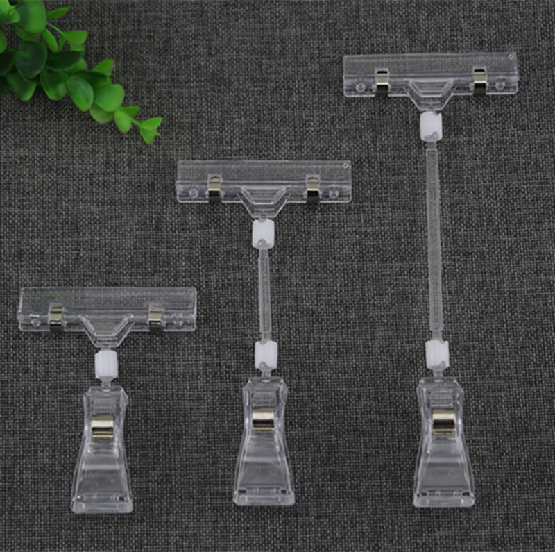 Supermarket Plastic Floor Hanger Expandable Sign Pop Clip Poster Stand Clips