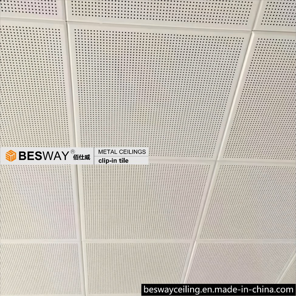Durable 600X600mm Clip-in Aluminum Panel Ceiling for Fire Safety