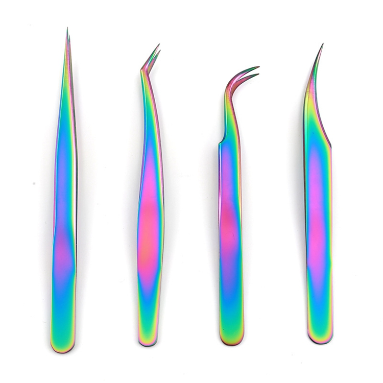 Custom Logo Eyelash Tweezers Beauty Supplies Private Label Tweezers Eyelash Extension Tweezers for Cosmetics