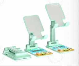 Foldable Desktop Plastic Phone Stand for Cell Phones with Printed Foil Stickers of Tourism Scenery Designs Functional Stand for Daily Use