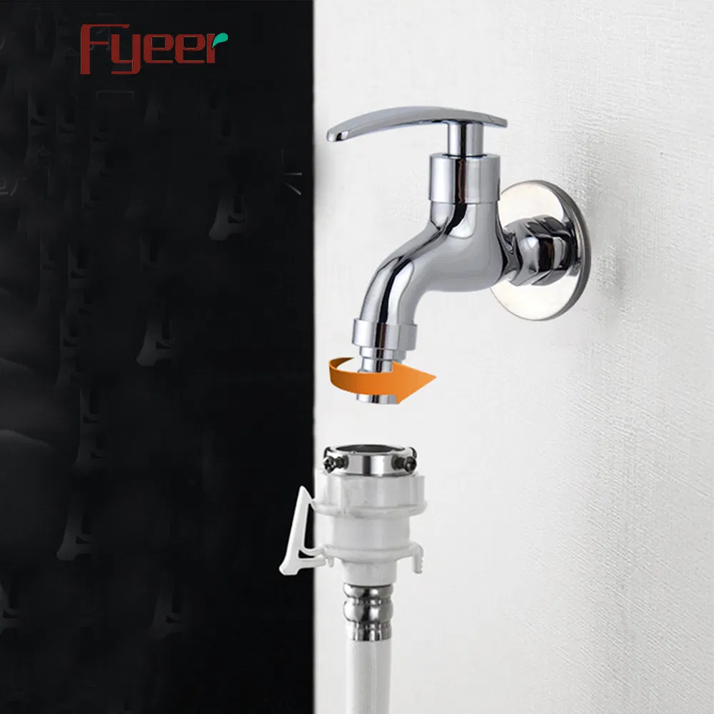 Fyeer Brass Chrome Plated Tap Wall Washing Machine Laundry Bib Cock