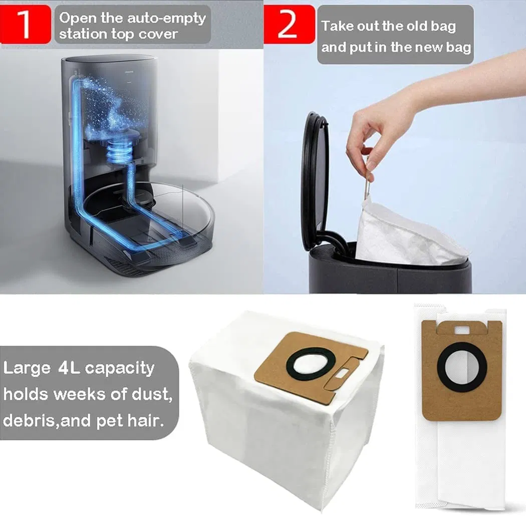 Replacement Dust Filter Bag for Xiaomi Dreame Bot Z10 PRO / L10 Plus Auto-Empty Station Robot Vacuum Cleaner Accessories
