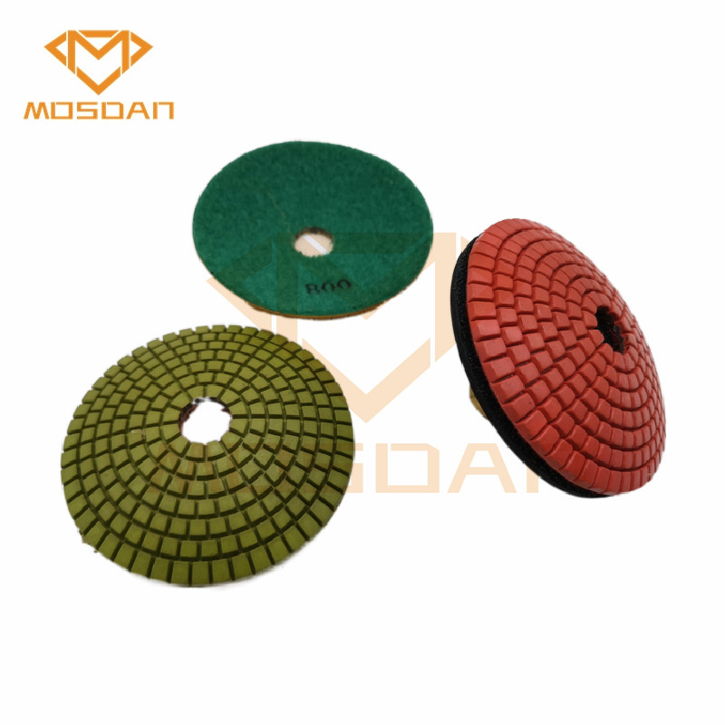 4 Inch Wet Convex Diamond Polishing Pads for Concrete Marble Stone Corner Edge