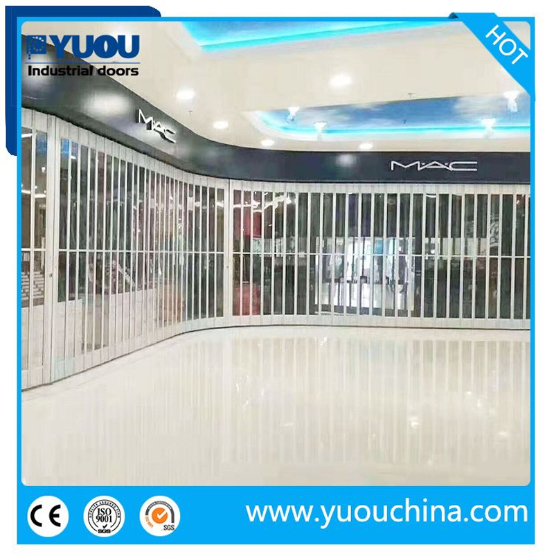 Aluminium Alloy PC Material Security Crystal Transparent Polycarbonate Folding Door