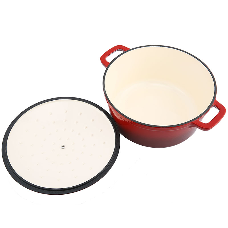 Wholesale Red Round Enamel Cast Iron Dutch Oven with Lid Heavy-Duty Casserole Cooking Pots 5qt