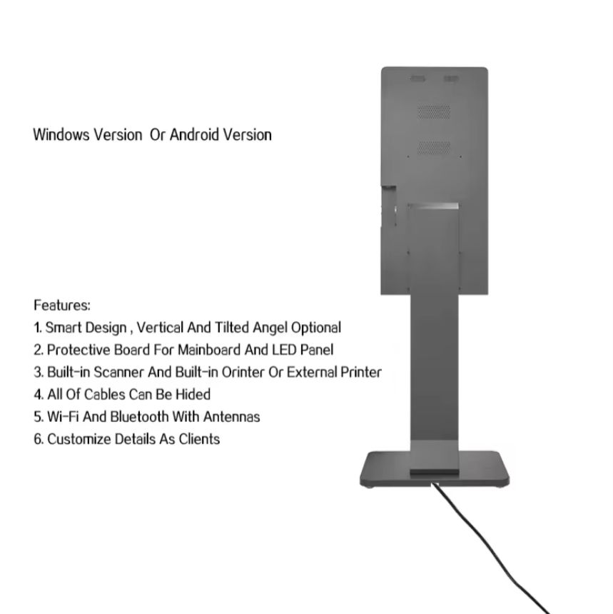 Supermarket 27 Inch Kiosk POS All in One Self-Order Kiosk Customized Payment Kiosk Machine