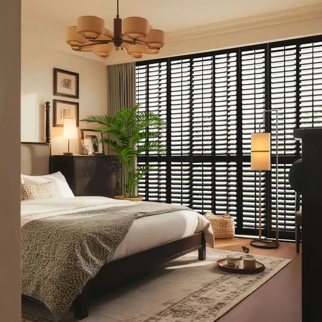 Classic Interior Wood Plantation Shutter Window Durable Modern Design Living Room Bedroom