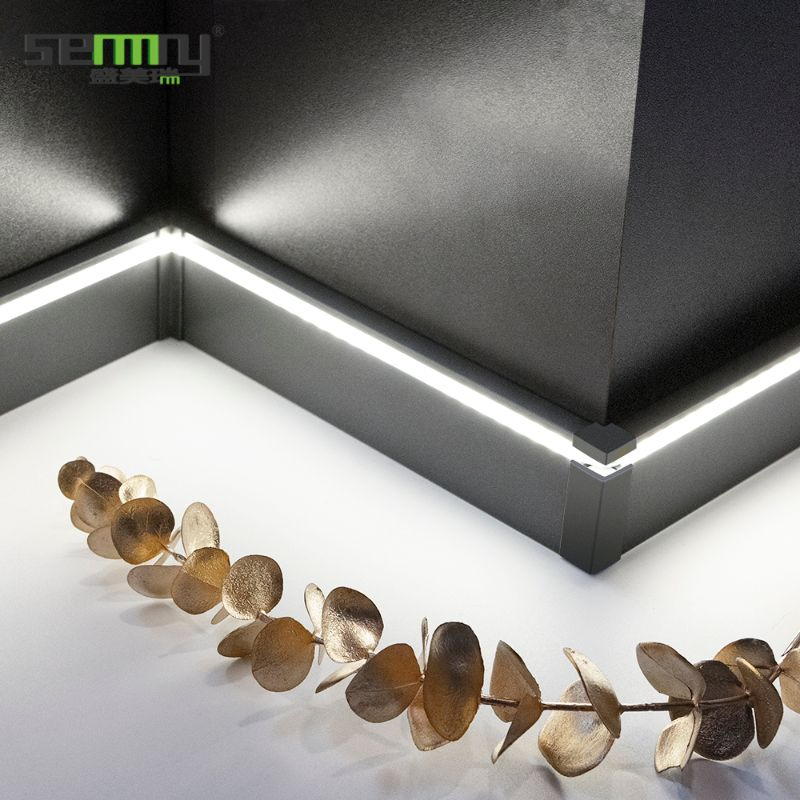 Aluminum Skirting Board with LED Strip Profile Flooring Accessories Baseboard