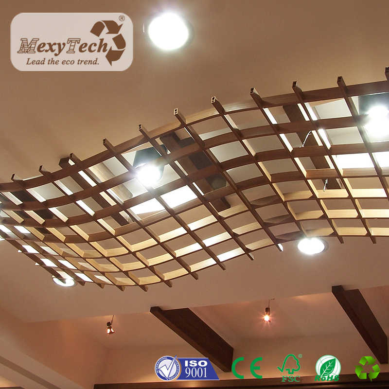Composite Wood Ceiling Hotel Artistic Ceiling Economical Style 100X25mm