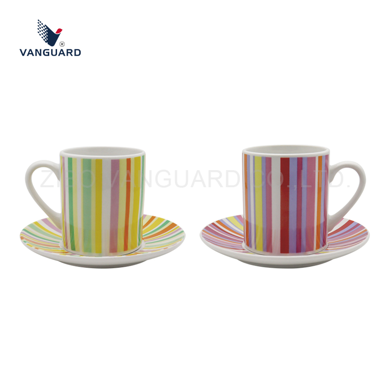 Чашка с блюдцем под логотип, розовая, керамическая