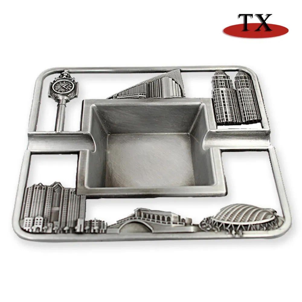 Wholesale Custom Cigar Ashtray Round Square Stainless Steel Zinc Alloy Metal Ashtray